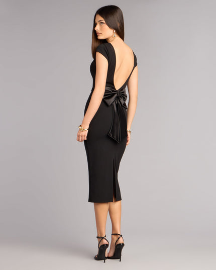 Solana Crepe Bow Midi Formal Dress