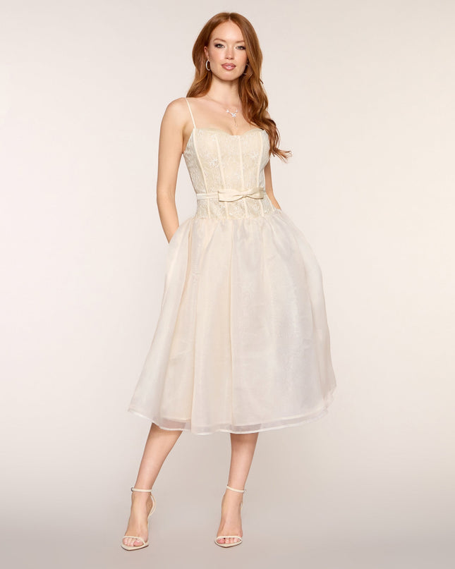 McKenzie Corset A-Line Midi Formal Dress