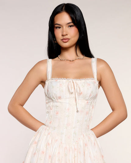 Francine Floral A-Line Midi Formal Dress