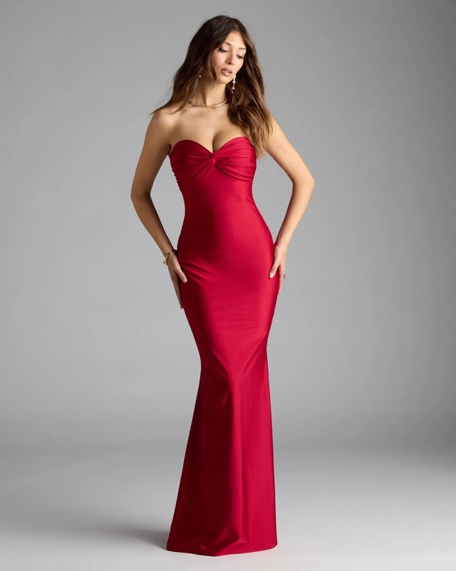 Kimberly Strapless Tie-Back Mermaid Formal Dress