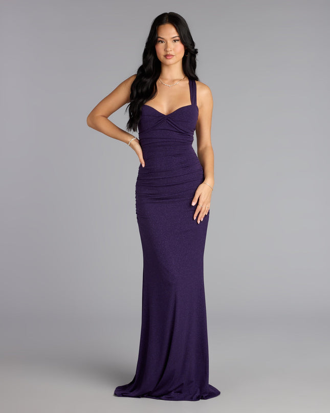 Tatiana Lace-Up Mermaid Glitter Formal Dress