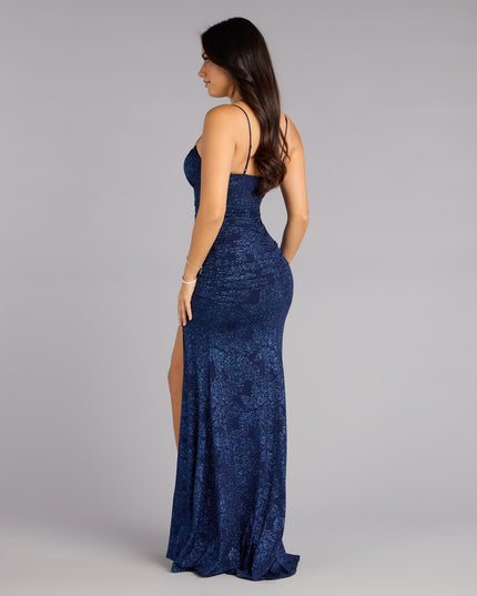 Selena Glitter Slit Mermaid Formal Dress