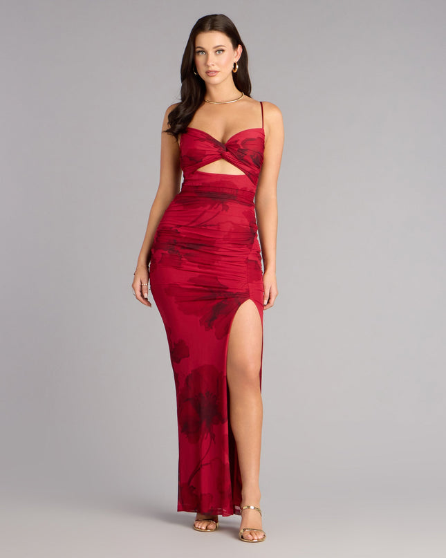 Lily Abstract Print Mermaid Formal Dress
