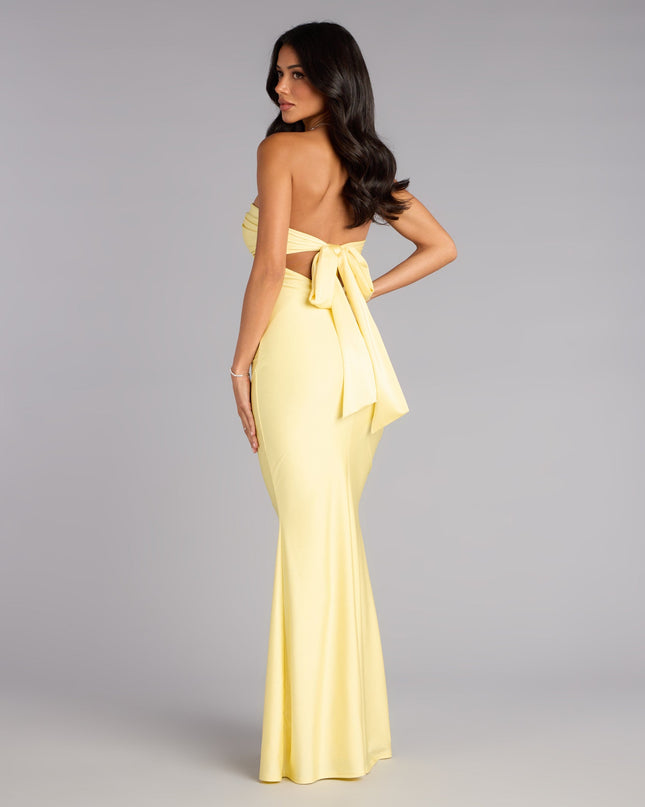 Kimberly Strapless Tie-Back Mermaid Formal Dress