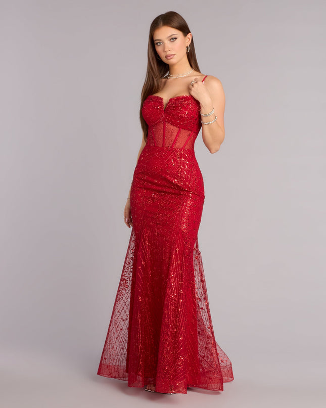 Sandy Glitter Corset Ball Gown
