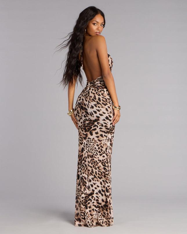 Jeanette Cheetah Print Mermaid Formal Dress