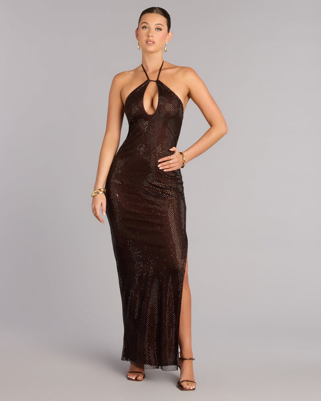 Jessie Fishnet Rhinestone Mermaid Formal Dress