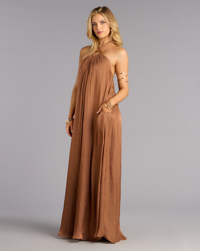 Marlyne Halter Open Back Formal Dress