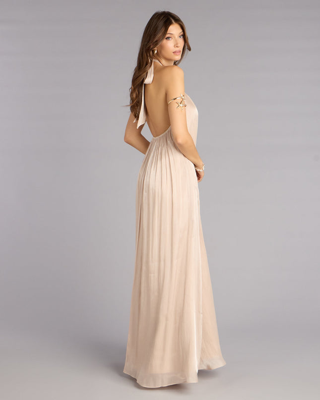 Marlyne Halter Open Back Formal Dress
