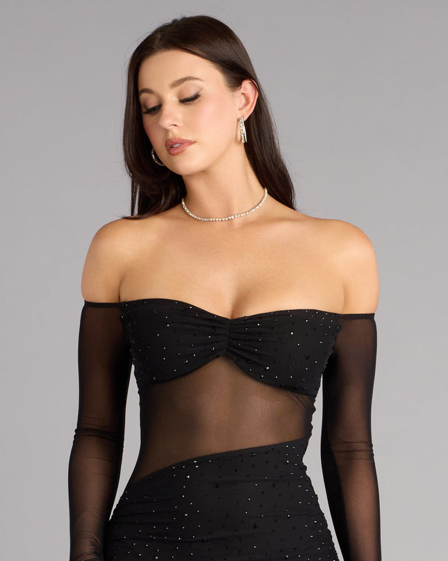 Azarliah Rhinestone Mesh Mermaid Formal Dress