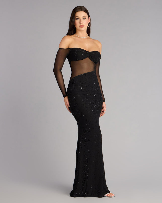 Azarliah Rhinestone Mesh Mermaid Formal Dress