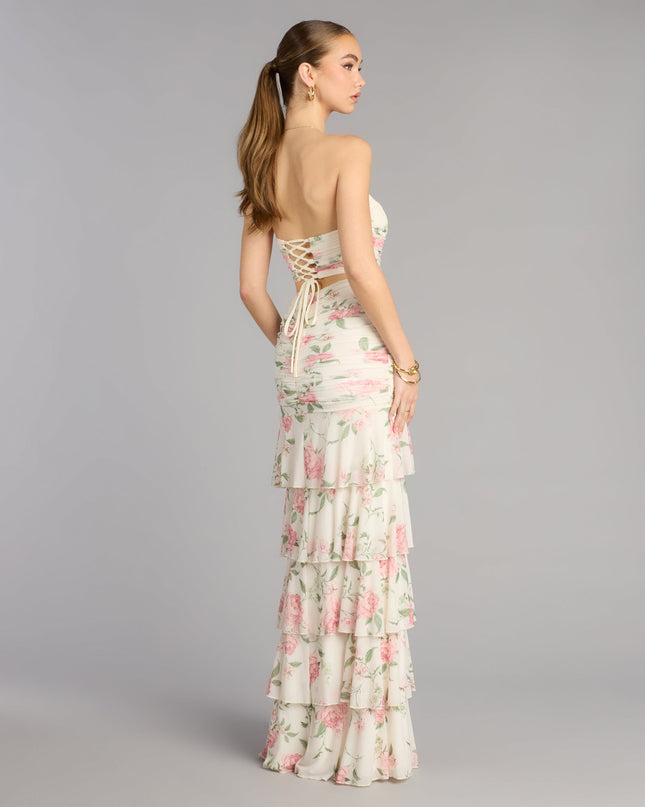 Hadley Floral A-Line Slit Formal Dress