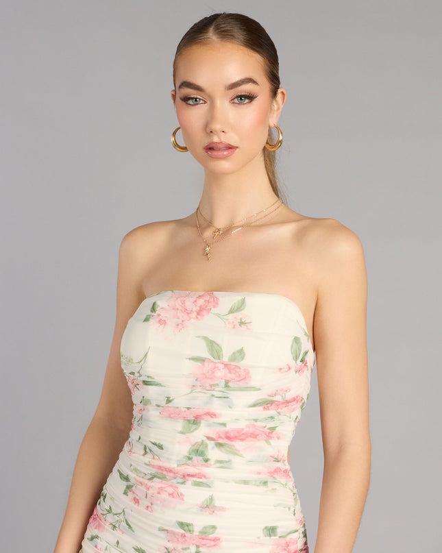 Hadley Floral A-Line Slit Formal Dress