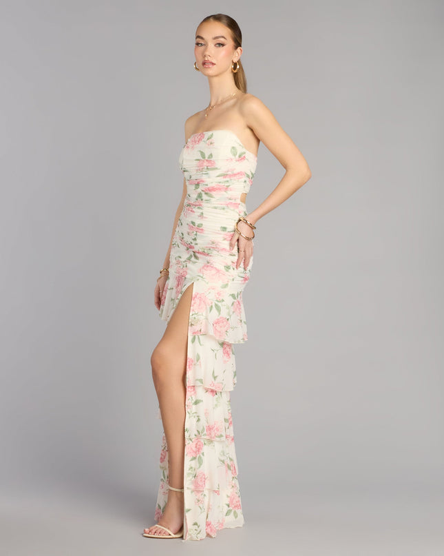 Hadley Floral A-Line Slit Formal Dress