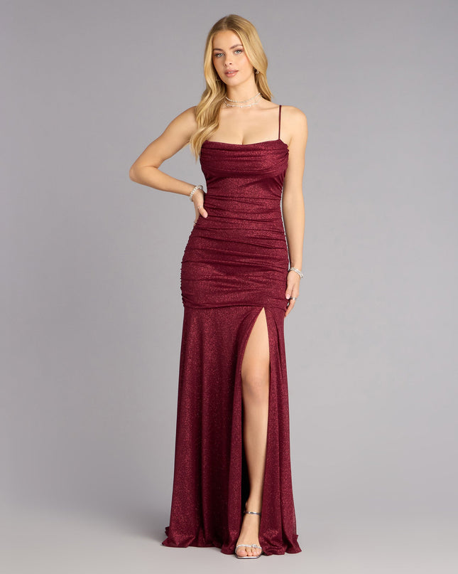 Klaire Glitter Slit Mermaid Formal Dress