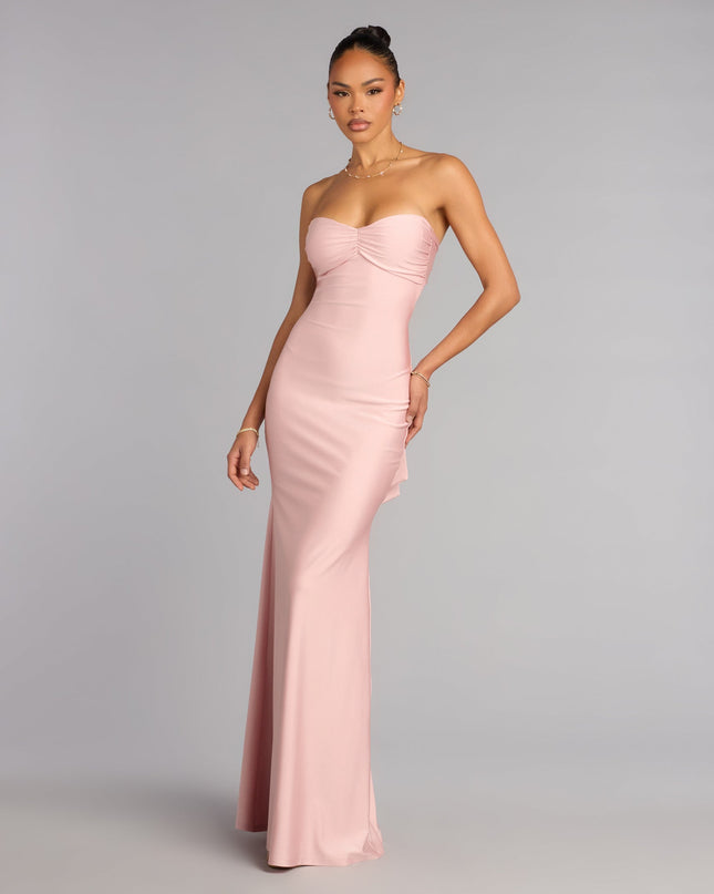 Own Prom 2026 in the Monae Tie-Back Mermaid Formal Dress,  a pink prom dress designed with a flattering silhouette and elevated details that feel modern and true to your style.