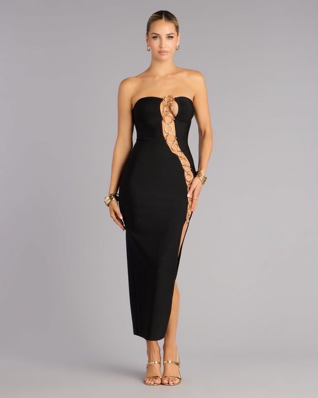 Kendra O-Ring Cutout Bandage Formal Dress
