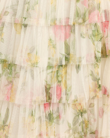 Malia Floral Ruffle A-Line Formal Dress