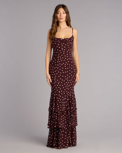 Jodie Polka Dot Chiffon Mermaid Formal Dress