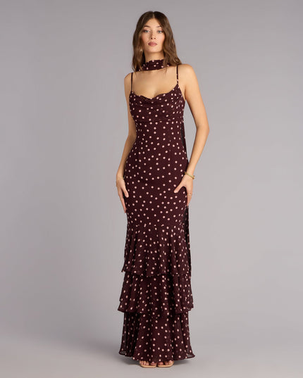 Jodie Polka Dot Chiffon Mermaid Formal Dress