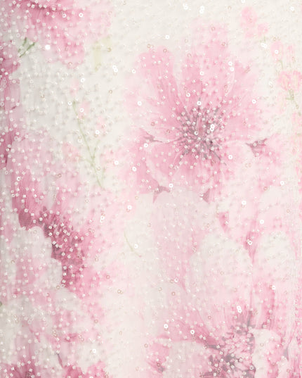 Margo Beaded Floral Print Mermaid Dress