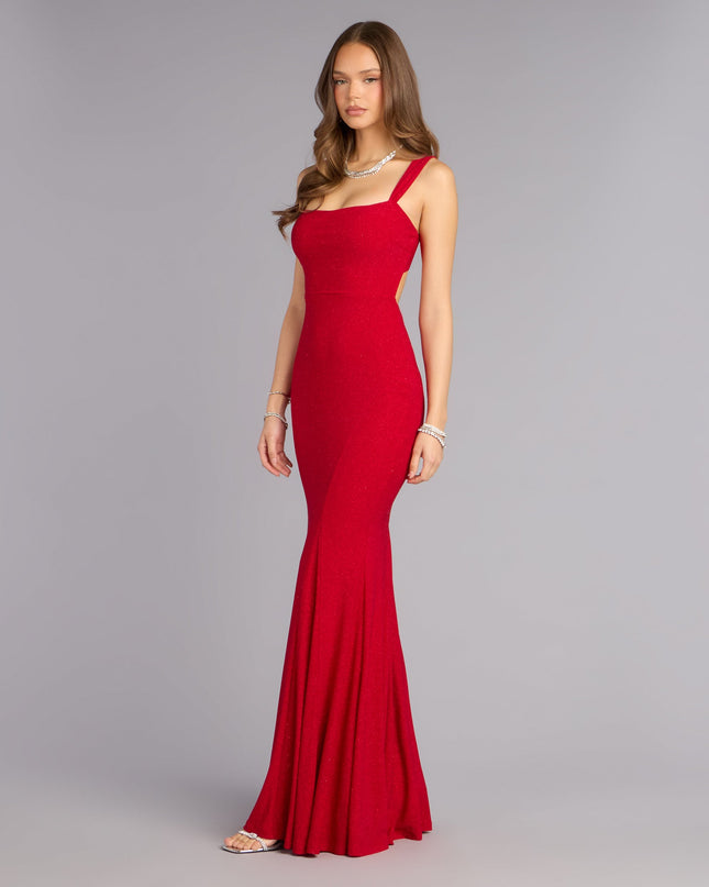 Sheila Glitter Lace-Up Formal Dress