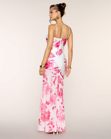 Kenzie Floral Formal Dress With Bag