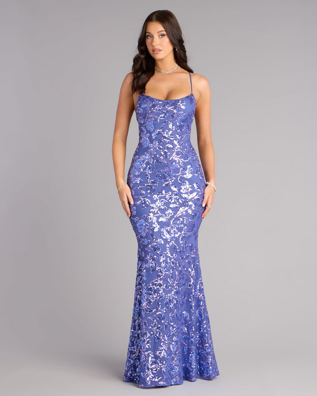 This navy blue prom dress, the Betty Sequin Strappy Mermaid Formal Dress , features a sleek, floor-length design with trend-forward details that capture the excitement of Prom 2026.