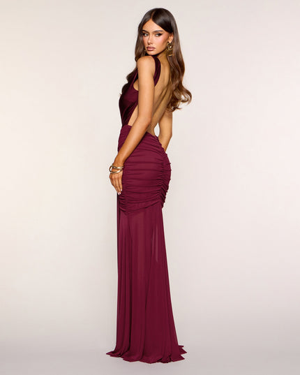 Myra Mesh Open Back Formal Dress