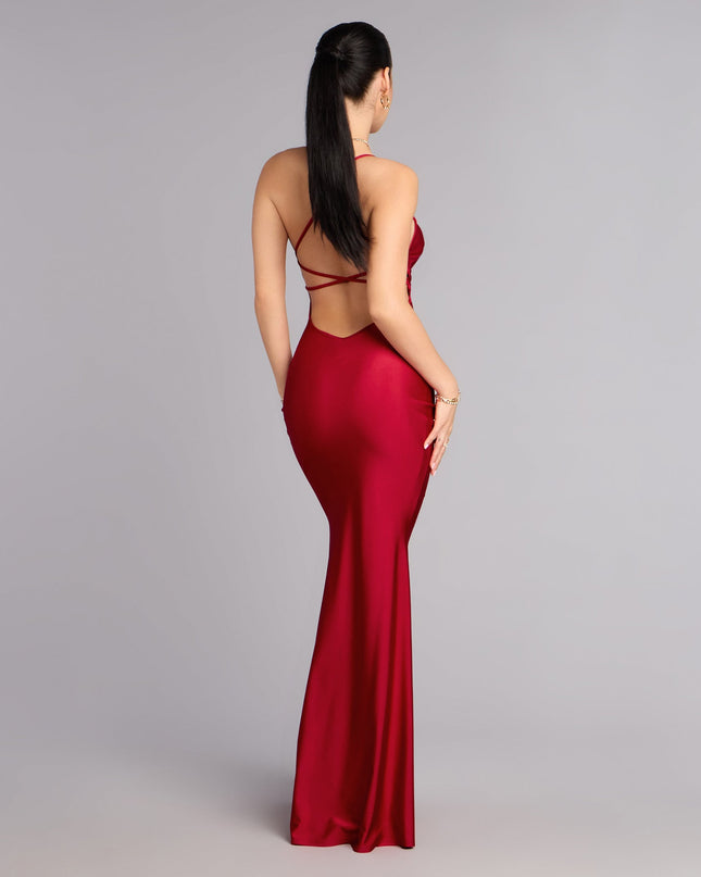 Hannah V-Neck Strappy Formal Dress