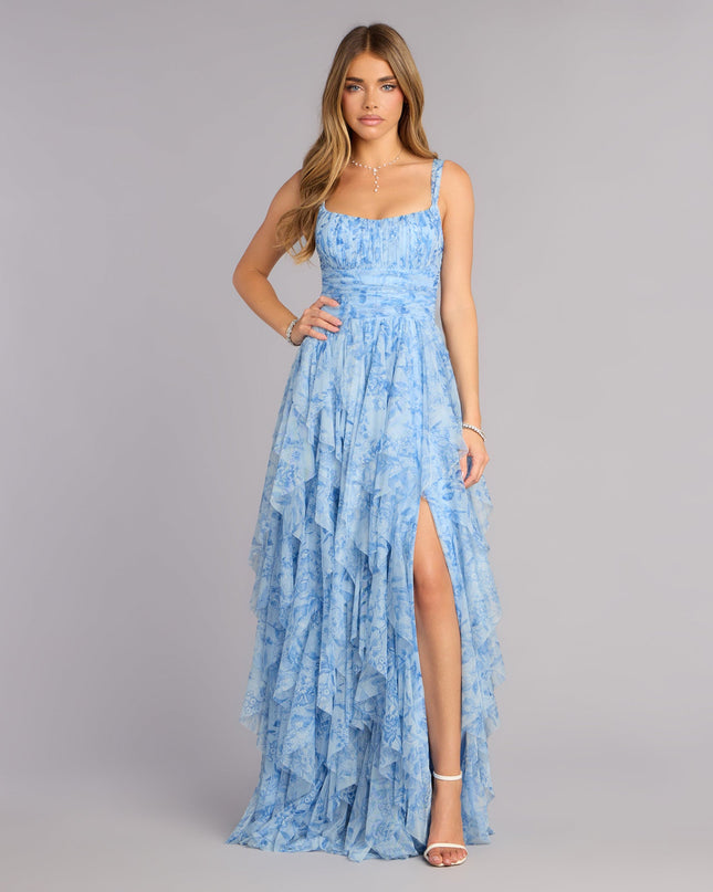 Luna Floral Ruffled Formal Dress