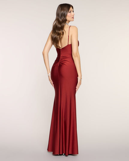 Coleen Cowl Neck Slit Formal Dress
