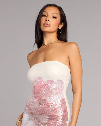 Kiki Floral Sequin Formal Dress