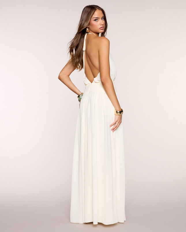 Analia Chiffon Halter Cutout A-Line Dress