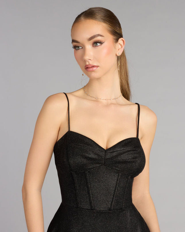 Leyla Glitter Woven A-Line Dress