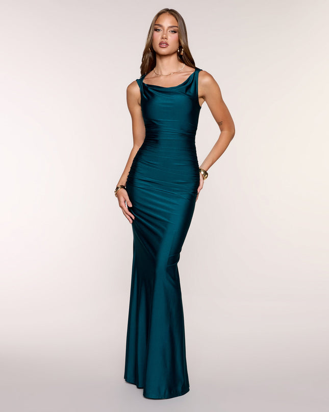 Blanca Boat Neck Mermaid Formal Dress