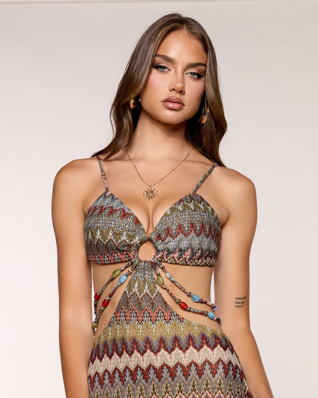 Talia Chevron Cutout Mermaid Dress