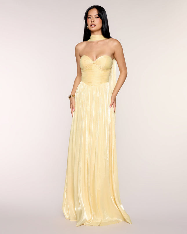 Serena Chiffon Formal Dress With Scarf