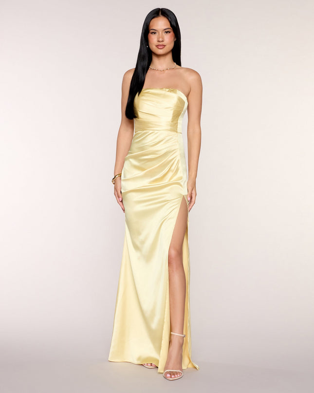 Jordan Satin Formal Dress With Scarf