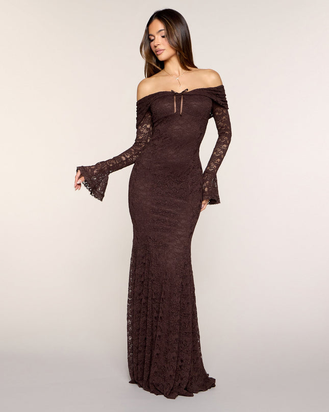 Blakely Off-The-Shoulder Mermaid Lace Formal Dress