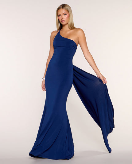 Yvette One-Shoulder Train Mermaid Formal Dress