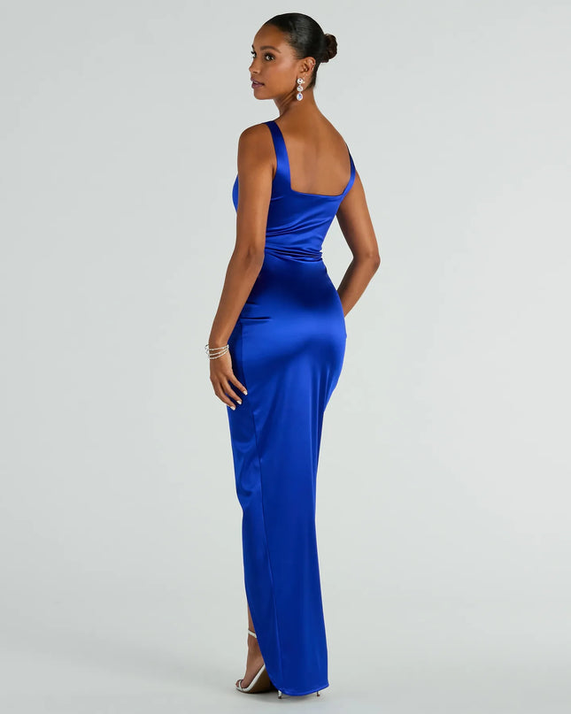 Rebecca Satin Slim-Fit Formal Dress
