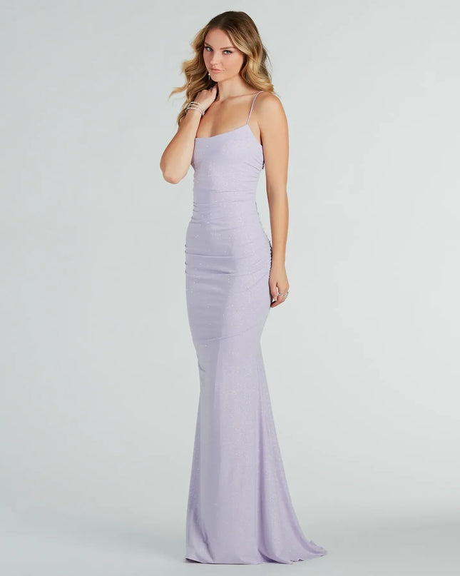 Rowan Formal Glitter Ruched Mermaid Dress