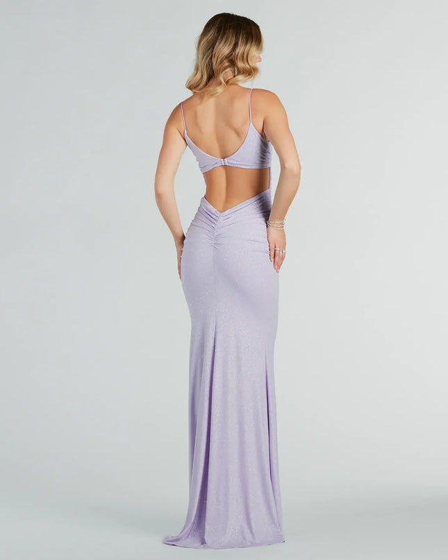 Rowan Formal Glitter Ruched Mermaid Dress