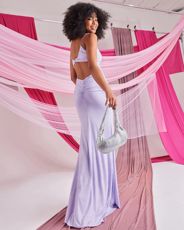 Rowan Formal Glitter Ruched Mermaid Dress