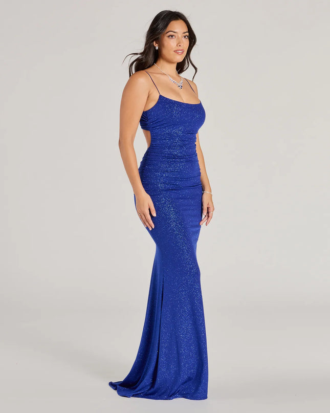 Rowan Formal Glitter Ruched Mermaid Dress