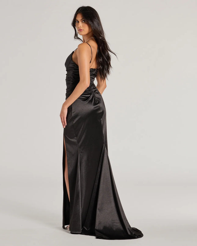 Jordyn Formal Satin Mermaid Dress With Train