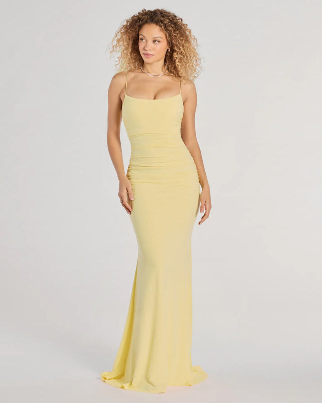Rowan Formal Glitter Ruched Mermaid Dress