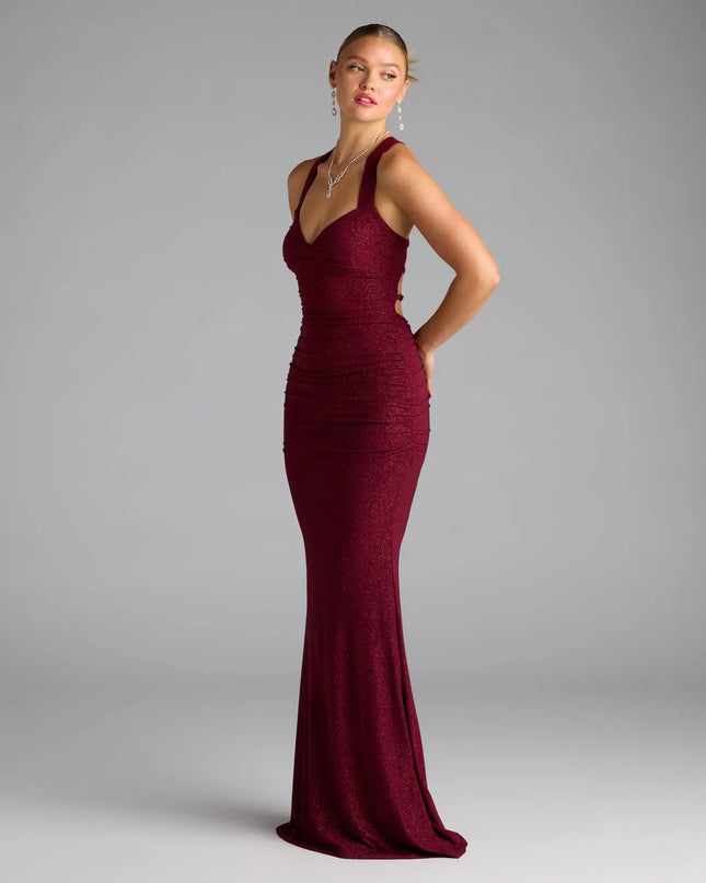 Tatiana Lace-Up Mermaid Glitter Formal Dress