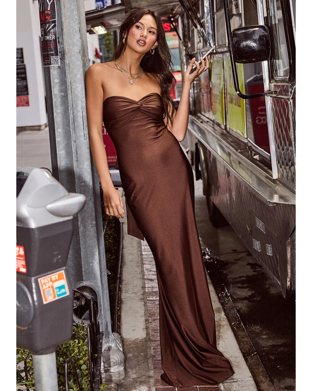 Kimberly Strapless Tie-Back Mermaid Formal Dress